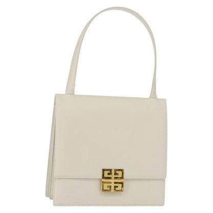 Givenchy Vintage 4G Leather, Gray, Leather, Shoulder Bag
