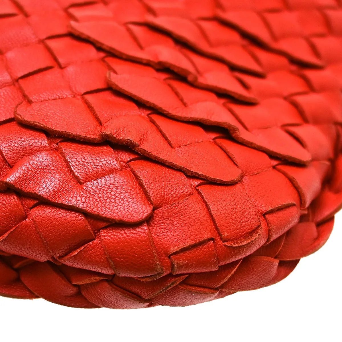 Bottega Veneta Veneta Hobo Miniode Intrecciato Nappa, Red, Leather, Handbag