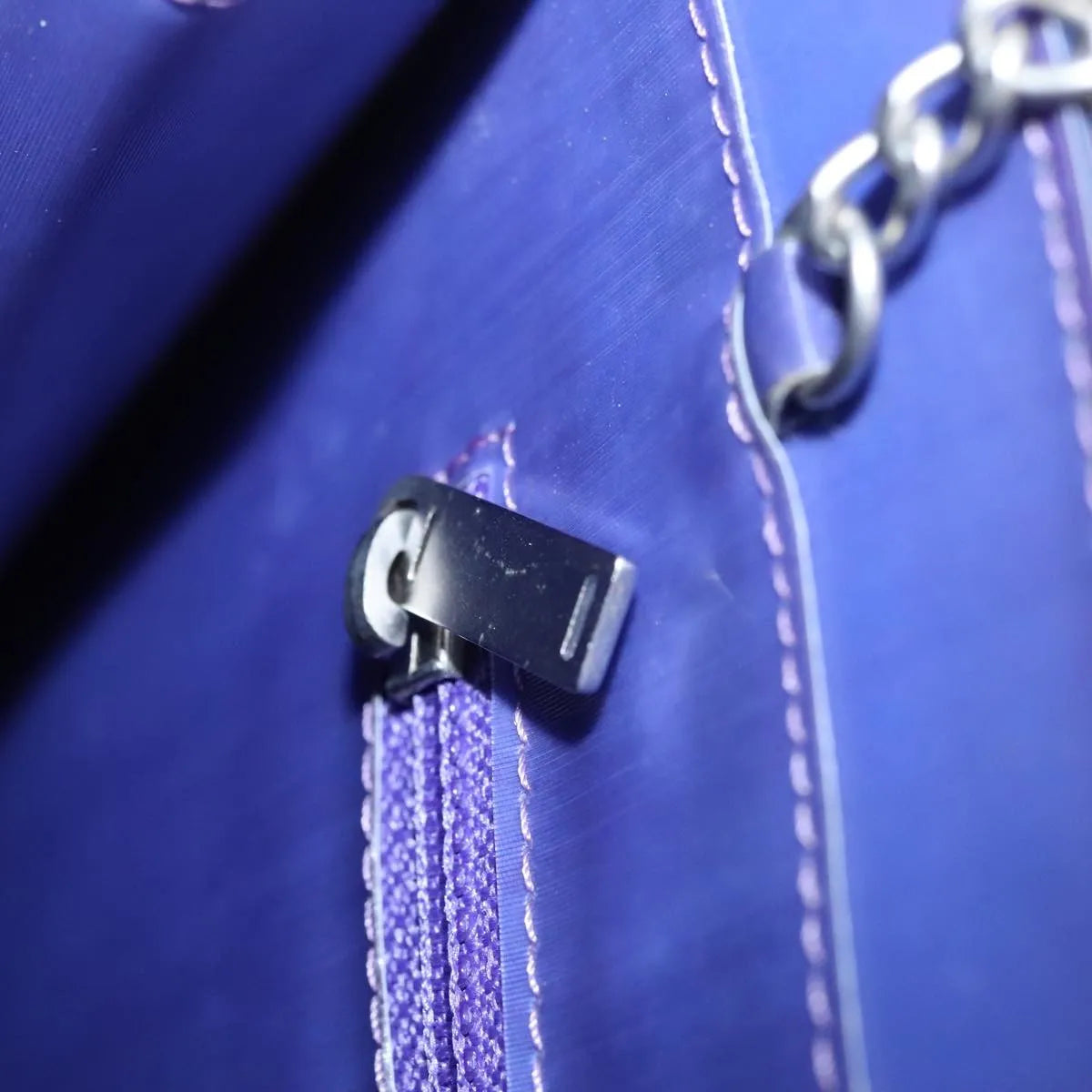 Chanel Vintage Holographic Chain Tote Vinyl, Purple, Plastic, Tote Bag