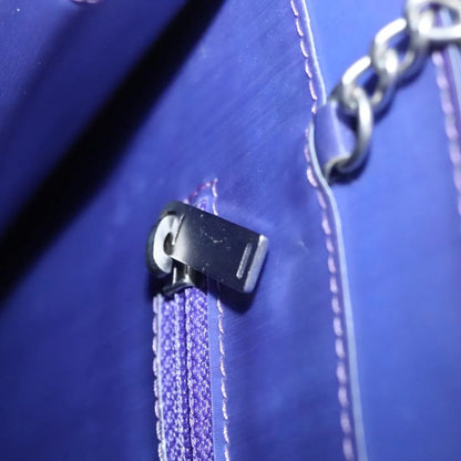 Chanel Vintage Holographic Chain Tote Vinyl, Purple, Plastic, Tote Bag