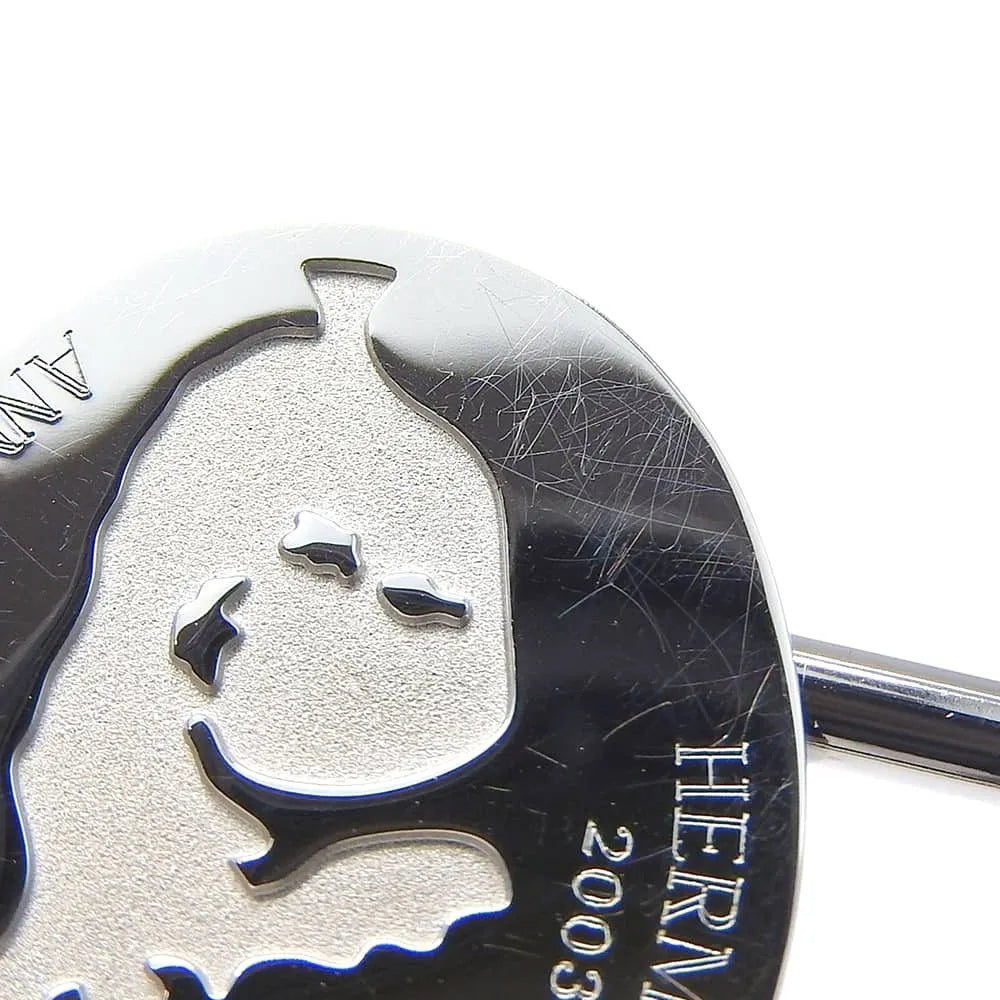 Hermes Annee Mediterranee Cadena Lock Charm Metal, Silver, Metal, Charm