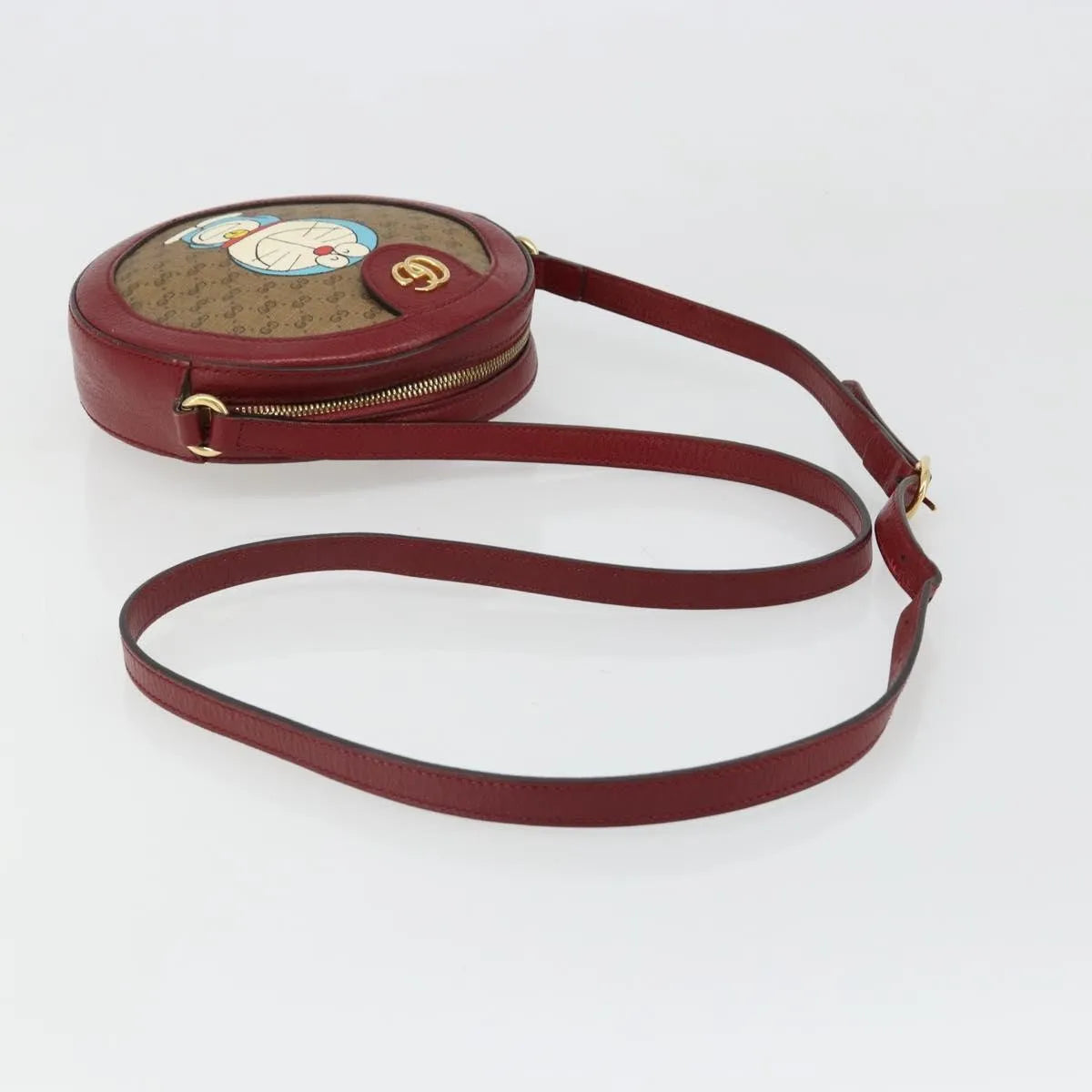 Gucci Doraemon Round Printed Mini GG Coated Canvas, Beige, Canvas, Shoulder Bag