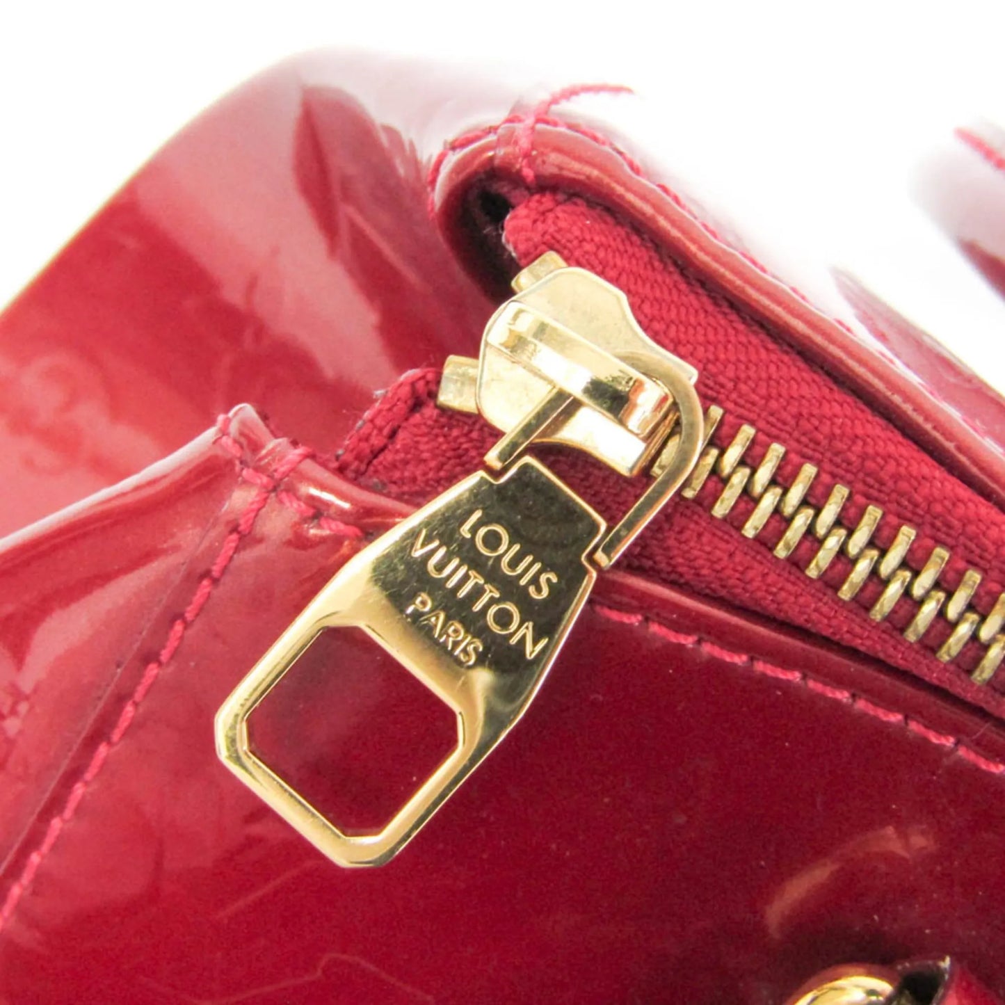 Louis Vuitton Sherwood Monogram Vernis, Red, Patent Leather, Handbag