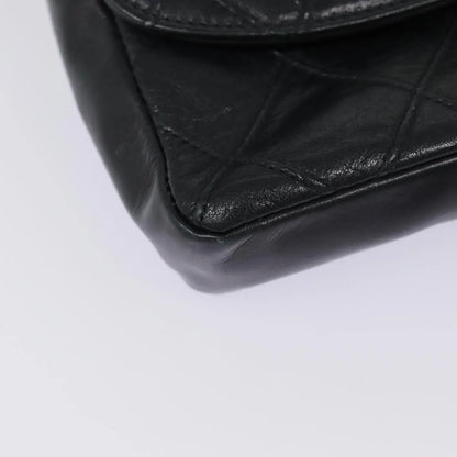 Chanel Vintage CC Flap Waist Quilted Leather, Black, Leather, Clutch