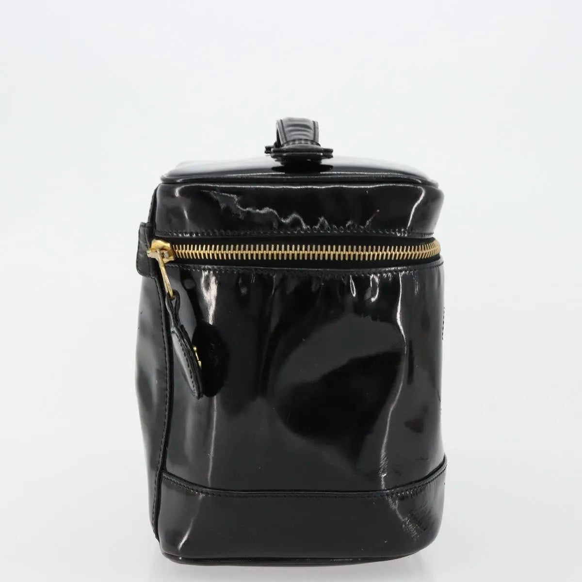 Chanel Vintage Timeless Cosmetic Case Patent, Black, Patent Leather, Handbag