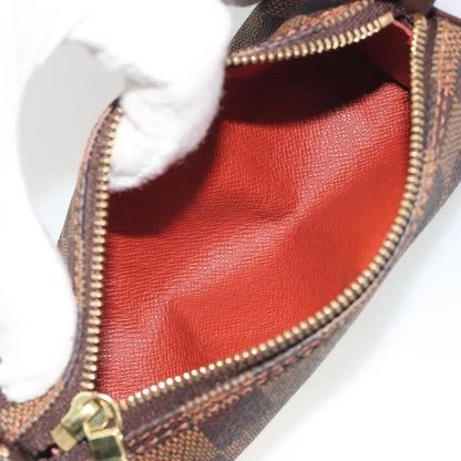 Louis Vuitton Papillon Pochette Damier Ebene, Brown, Canvas, Clutch