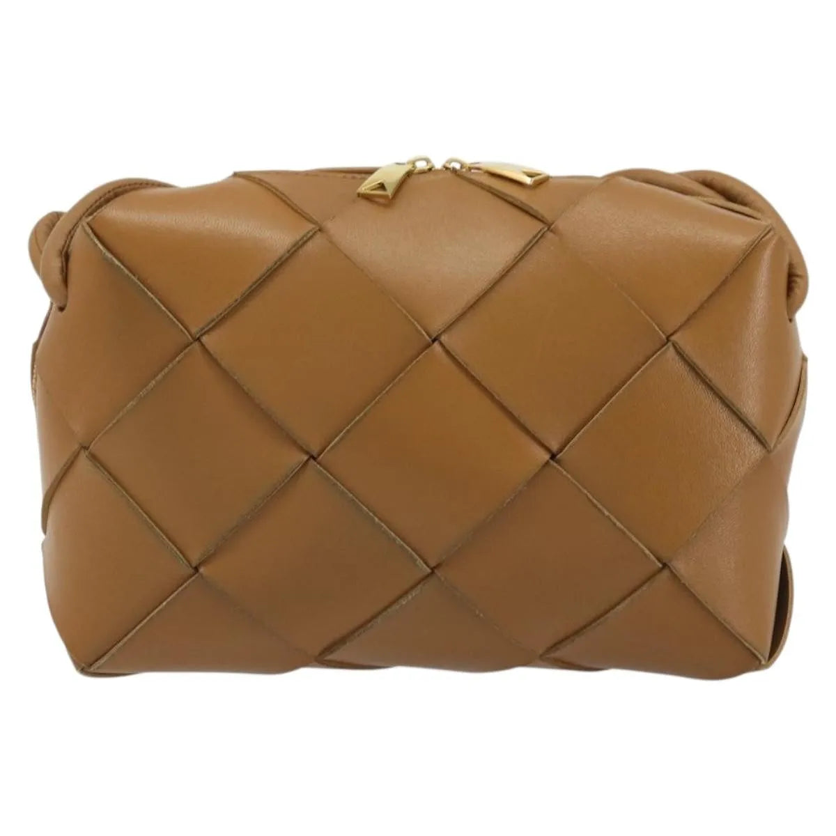 Bottega Veneta Cassette Camera Maxi Intrecciato Leather, Brown, Leather, Shoulder Bag