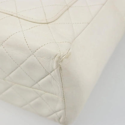 Chanel CC handbag Leather, White, Canvas, Handbag