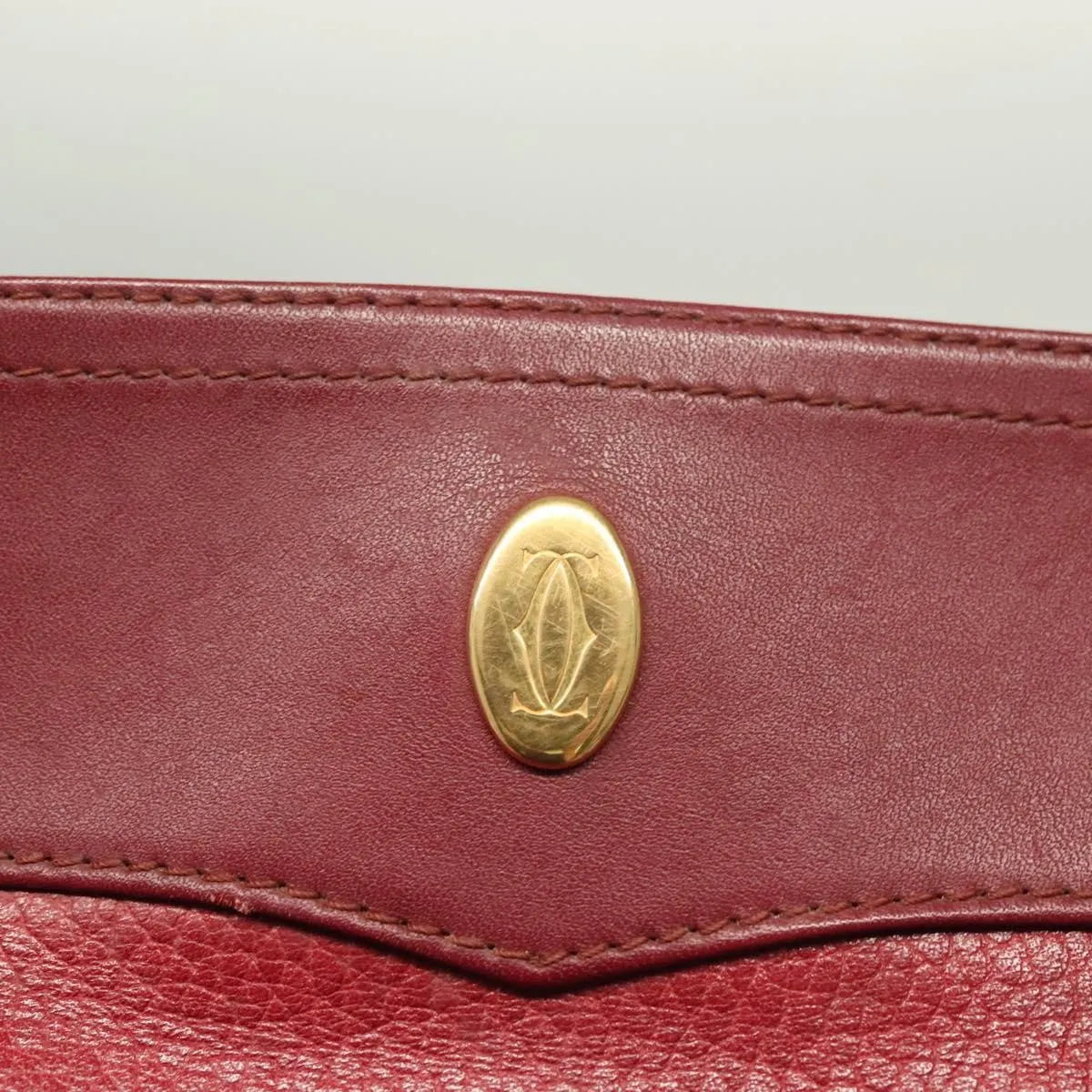 cartier Vintage must de Cartier Leather, Burgundy, Leather, Shoulder Bag