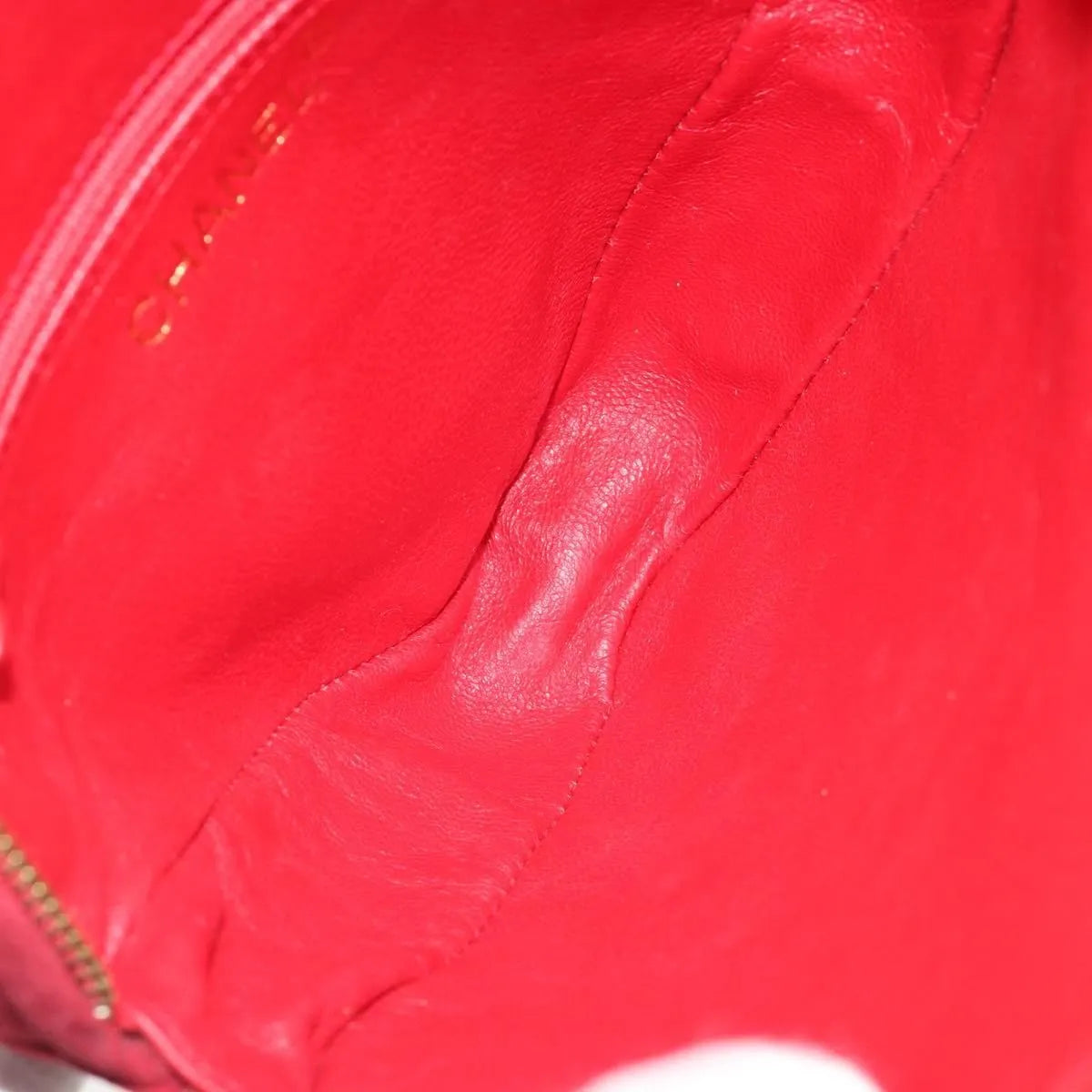Chanel Vintage Diamond Tassel Quilted Suede, Red, Suede, Shoulder Bag