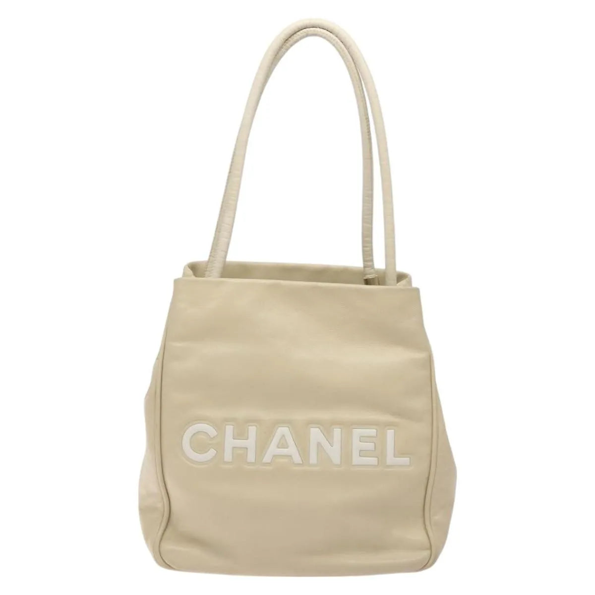 Chanel Camellia Tote Leather, Beige, Leather, Tote Bag