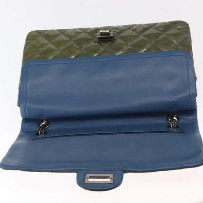 Chanel Reissue 2.55 Flap Quilted Patent, Green, Metal, Shoulder Bag