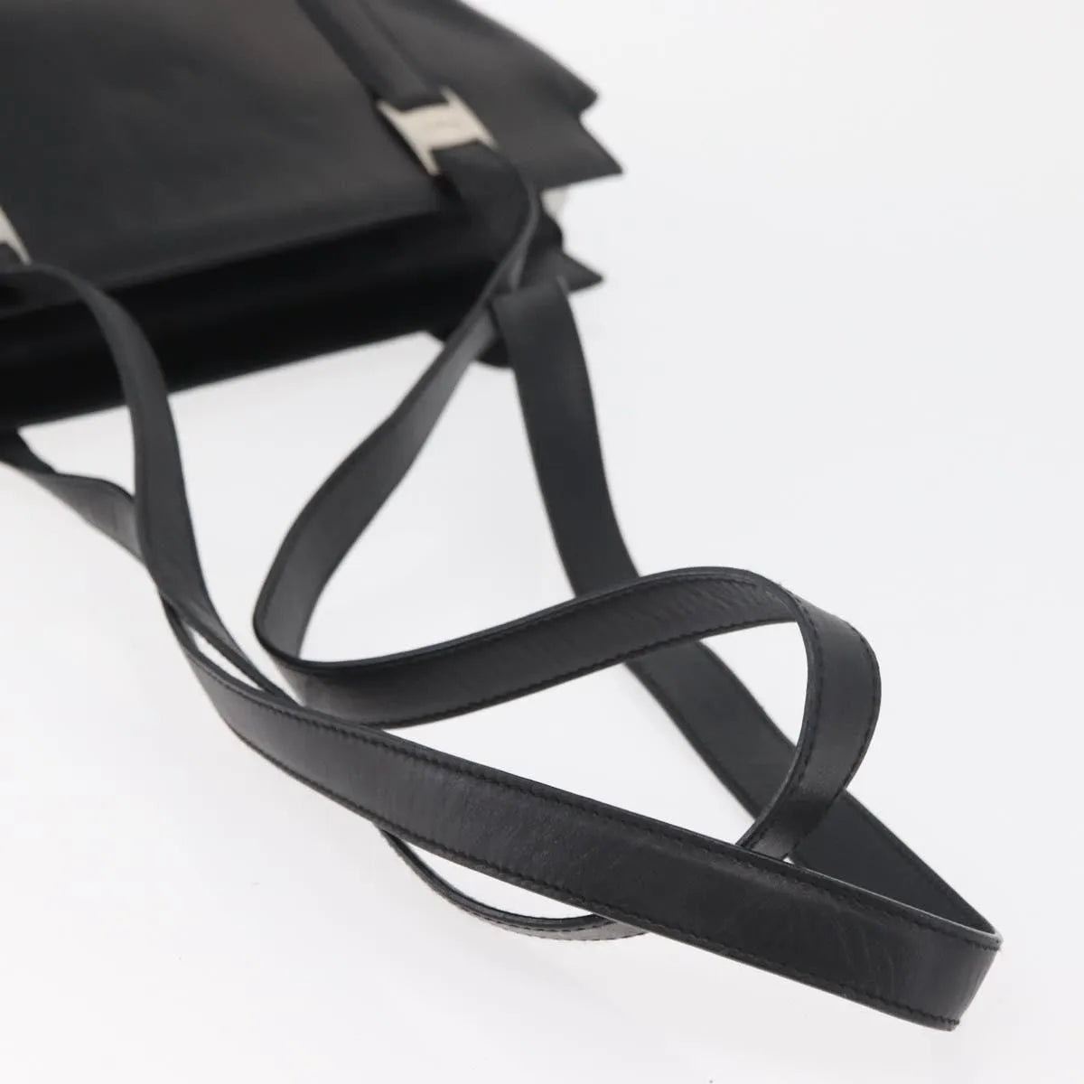 Salvatore Ferragamo Vintage Leather, Black, Leather, Tote Bag