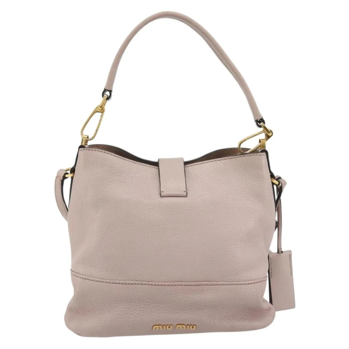 Miu Miu Madras Convertible Hobo Leather, Pink, Leather, Shoulder Bag