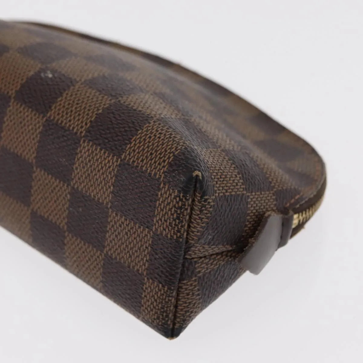 Louis Vuitton Cosmetic Damier, Brown, Canvas, Clutch