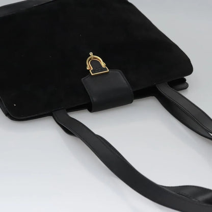 Celine Vintage Suede, Black, Suede, Shoulder Bag