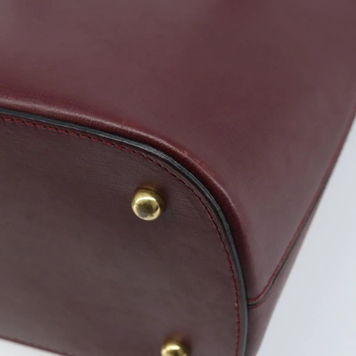 cartier Vintage must de Cartier Leather, Burgundy, Leather, Handbag