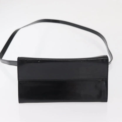 Salvatore Ferragamo Gancini Patent Leather, Black, Patent Leather, Handbag