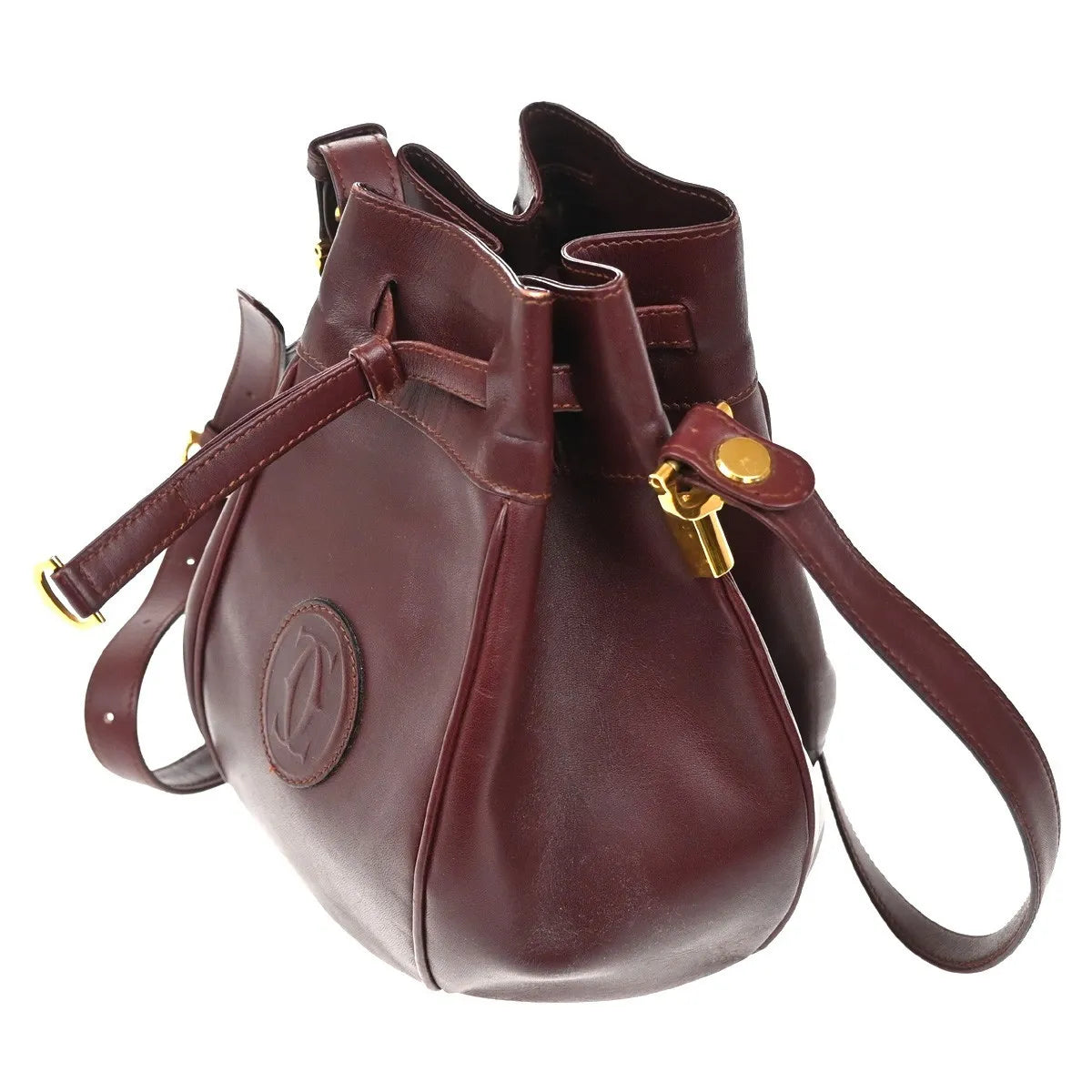 Cartier Must de cartier Leather, Red, Leather, Shoulder Bag