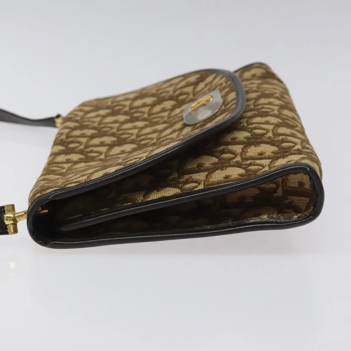Christian Dior Vintage Trotter Flap Canvas, Brown, Canvas, Shoulder Bag