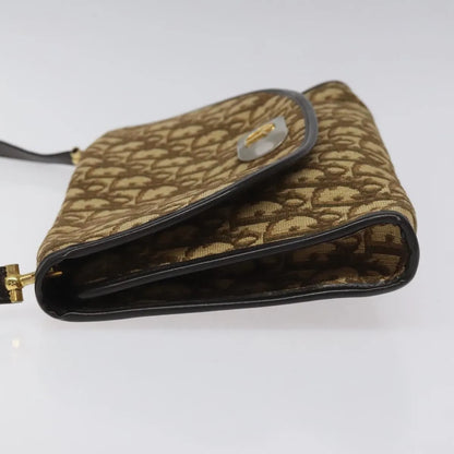 Christian Dior Vintage Trotter Flap Canvas, Brown, Canvas, Shoulder Bag
