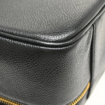 Chanel Vintage Timeless Zip Around Vanity Case Caviar, Black, Leather, Handbag