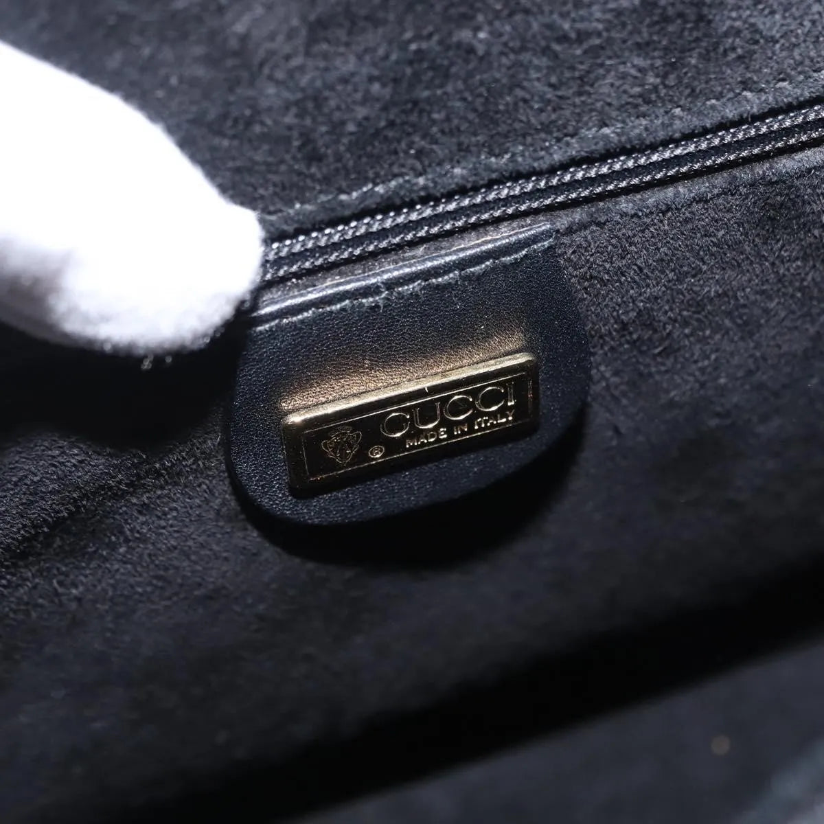 Gucci Vintage Leather, Black, Leather, Handbag