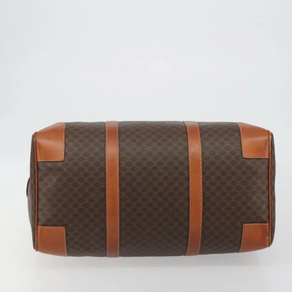 Celine Vintage Duffle Canvas and Leather, Brown, Canvas, Travel Bag