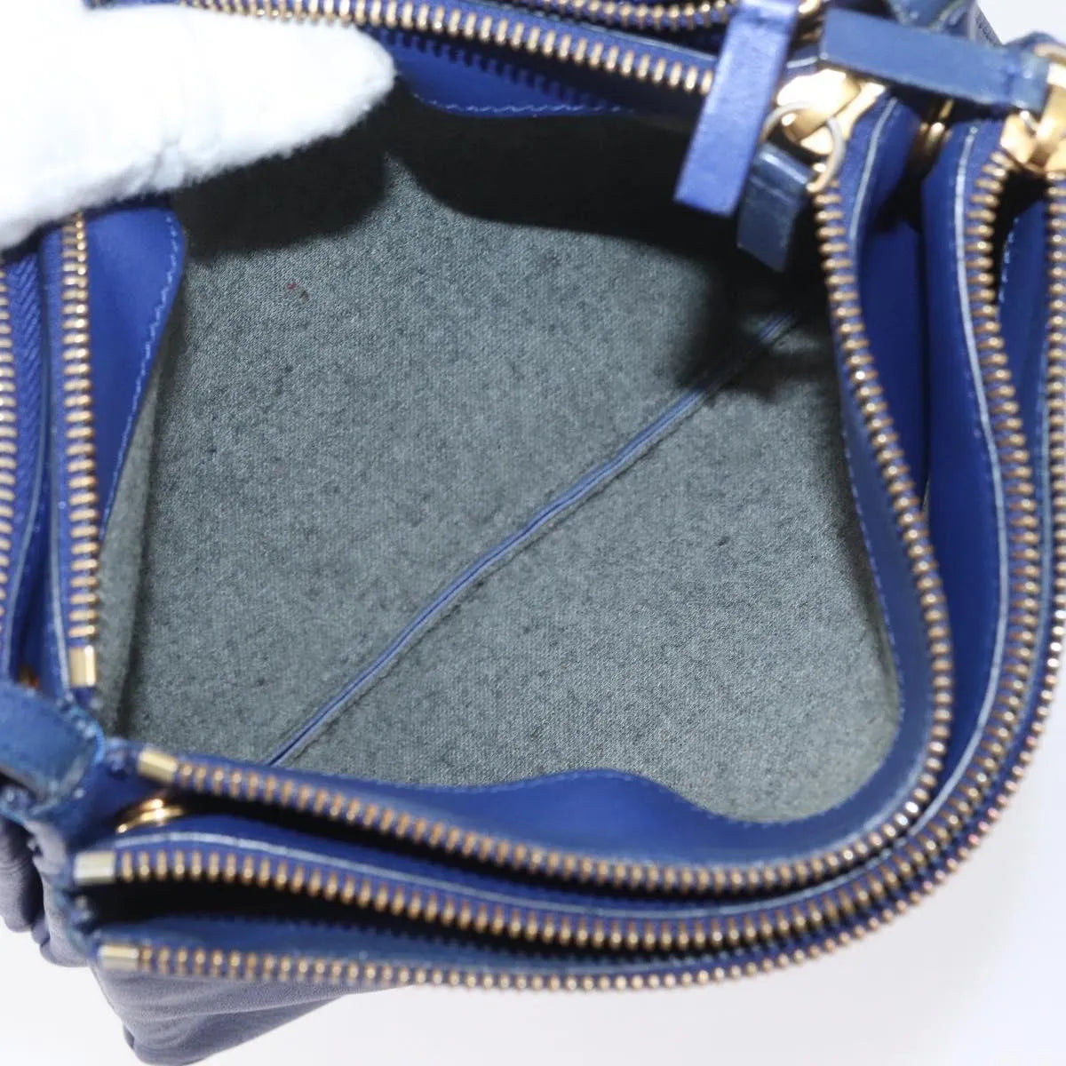 Celine Trio Leather, Blue, Leather, Shoulder Bag