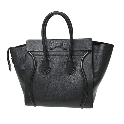 Celine Luggage Grainy Leather, Black, Leather, Tote Bag