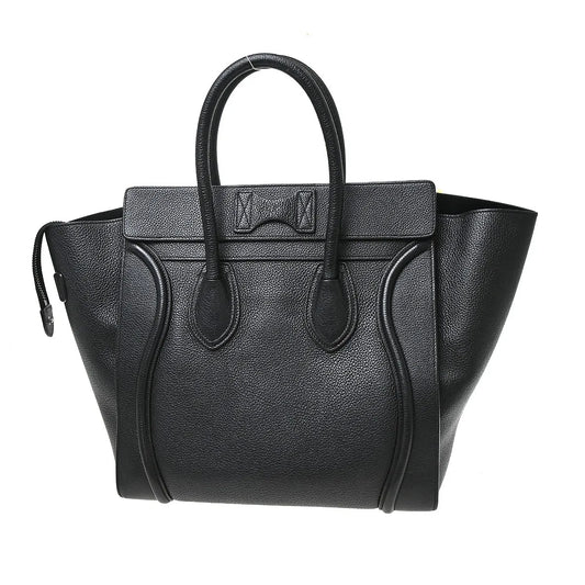 Celine Luggage Grainy Leather, Black, Leather, Tote Bag