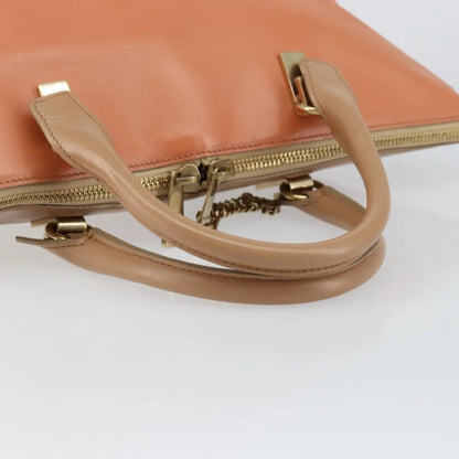 Chloe Bicolor Baylee Satchel Leather, Orange, Leather, Handbag