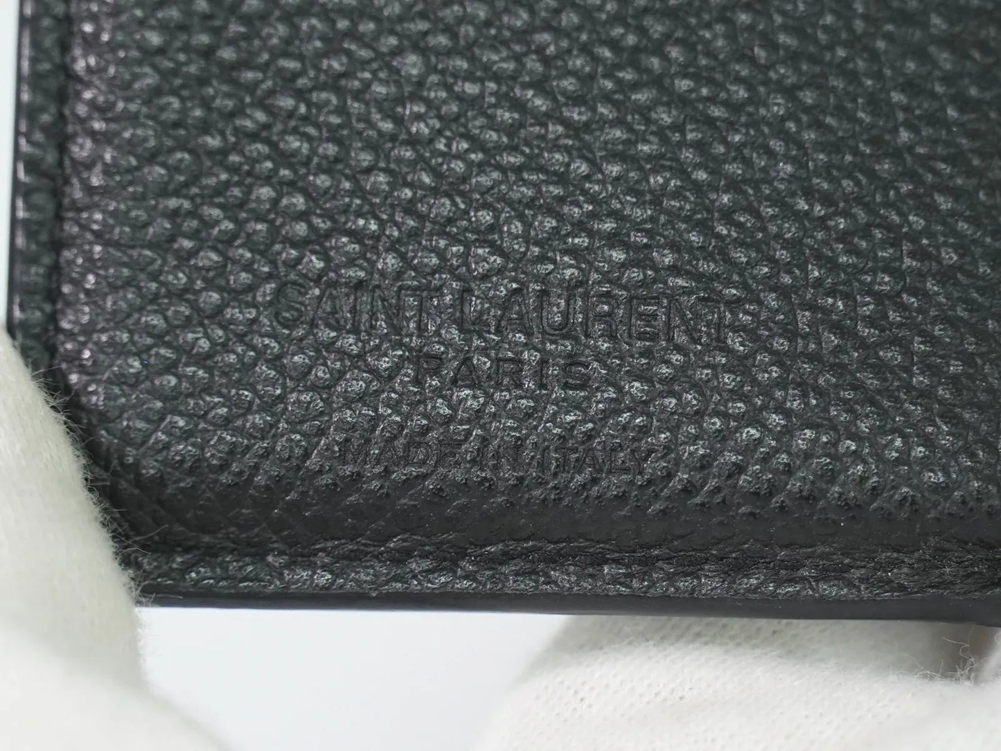 Saint Laurent Compact Matelasse Leather, Black, Leather, Wallet