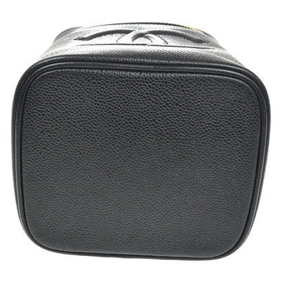 Chanel Vintage Timeless Cosmetic Case Caviar, Black, Leather, Handbag