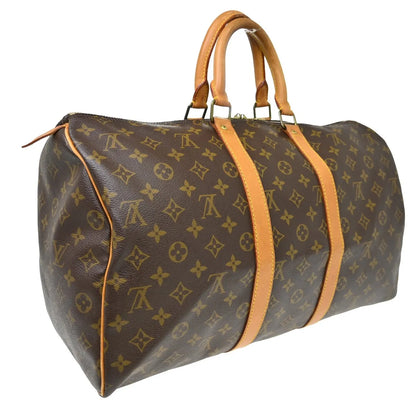 Louis Vuitton Keepall Monogram, Brown, Canvas, Travel Bag