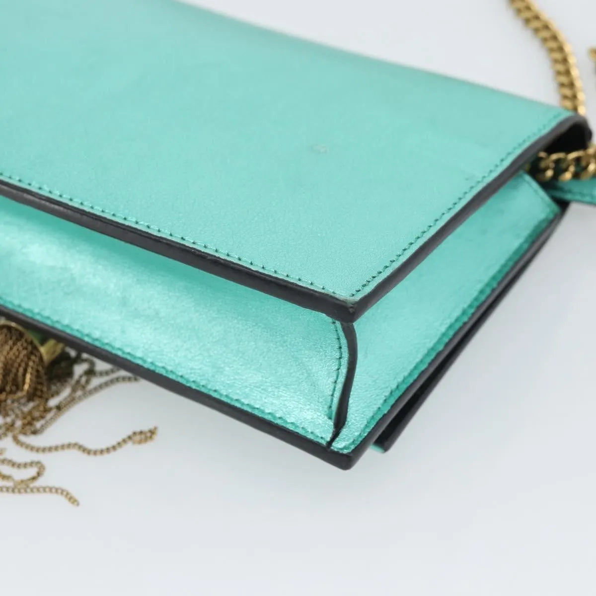 Saint Laurent Kate leather, Green, Leather, Shoulder Bag