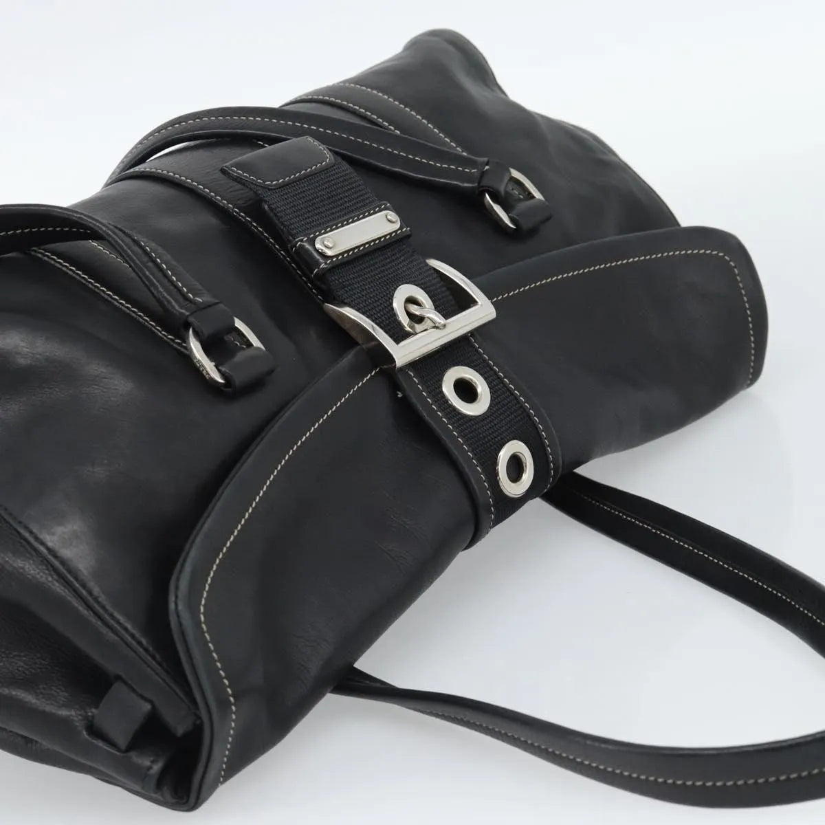 Prada Convertible Shopping Tote Saffiano Leather Saffiano Leather, Black, Leather, Tote Bag
