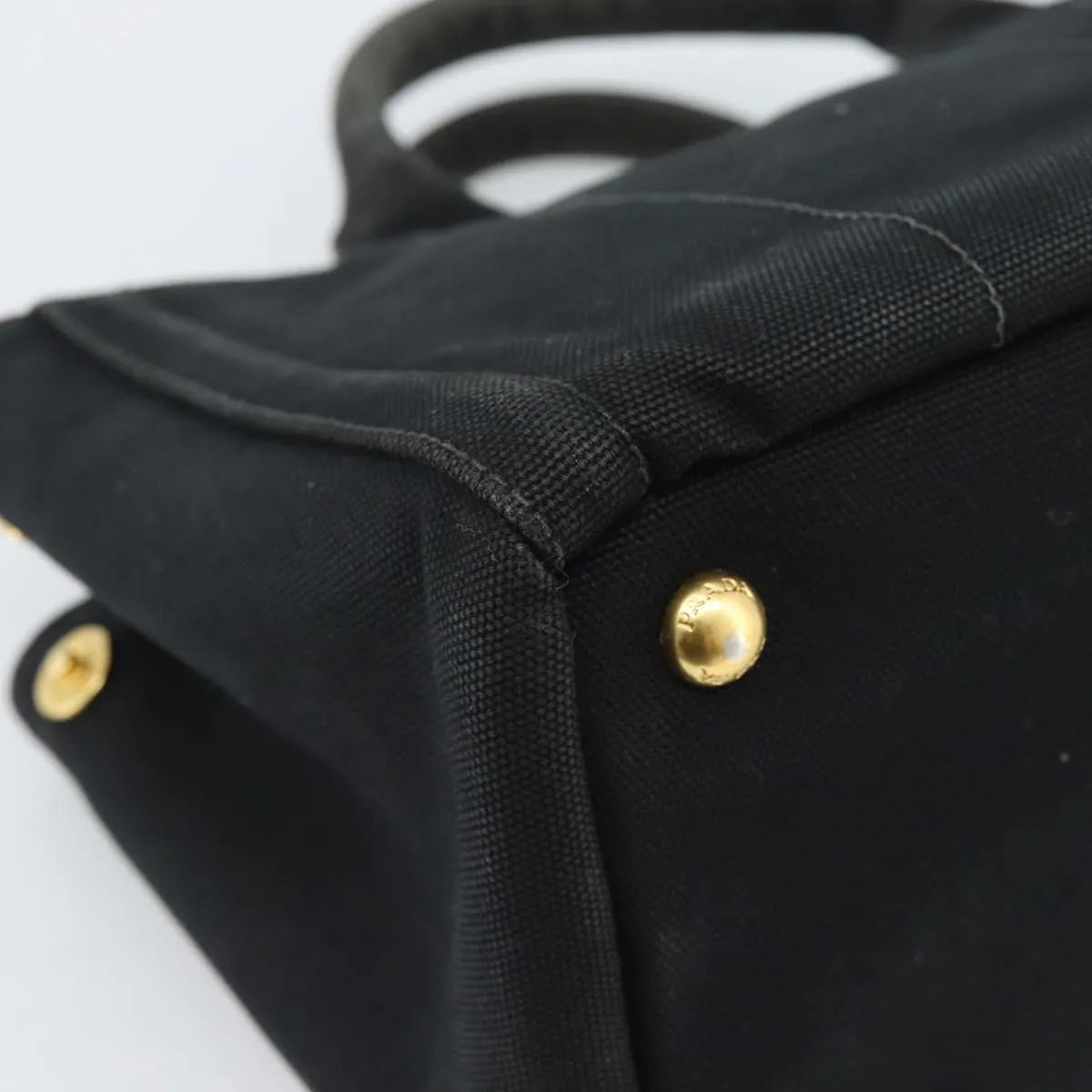 Prada Canapa Convertible Tote Rhinestone Embellished Canvas, Black, Canvas, Handbag