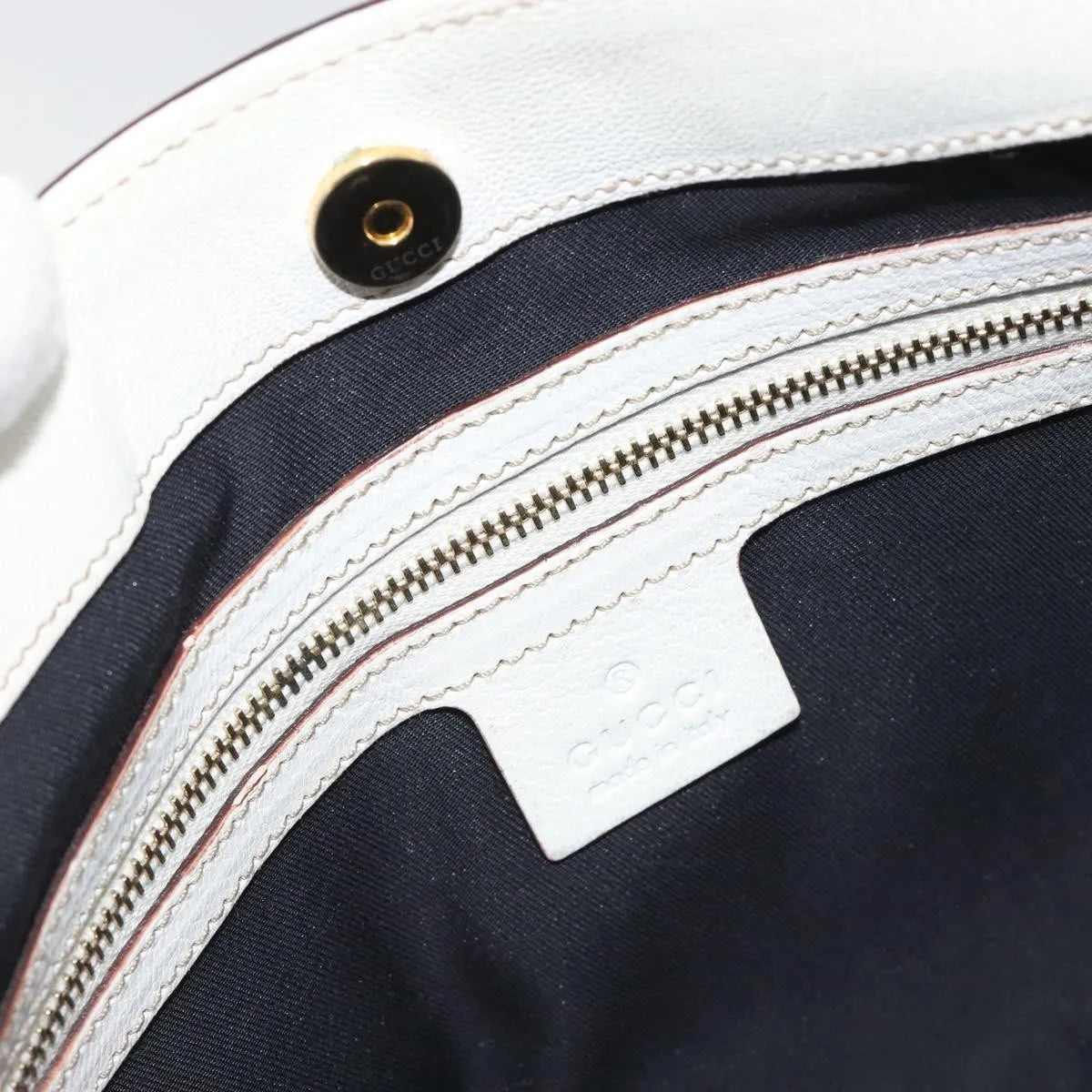 Gucci Sherry Line chain leather, White, Leather, Tote Bag