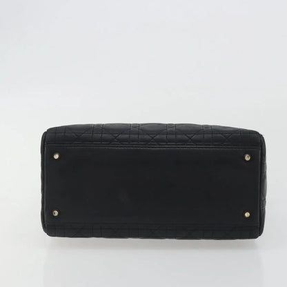 Christian Dior Vintage Lady Dior Cannage Quilt Lambskin, Black, Leather, Handbag