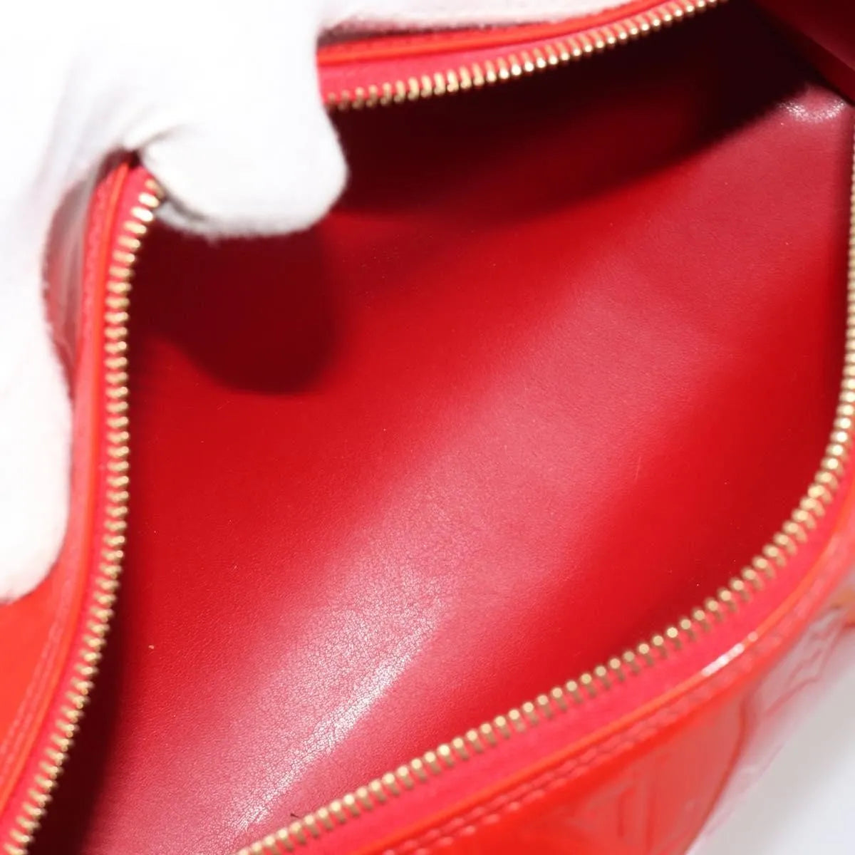Louis Vuitton Bedford Monogram Vernis, Red, Patent Leather, Handbag