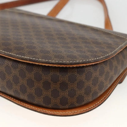 Celine Vintage Macadam Canvas and Leather, Brown, Canvas, Handbag