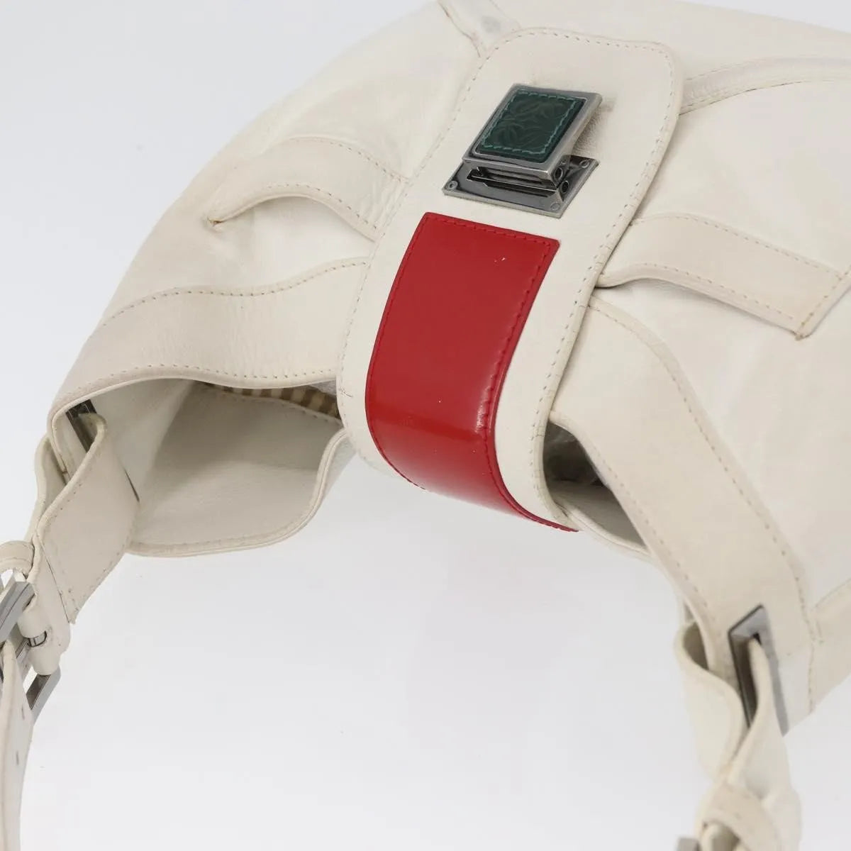 Loewe Anagram Leather, White, Leather, Shoulder Bag
