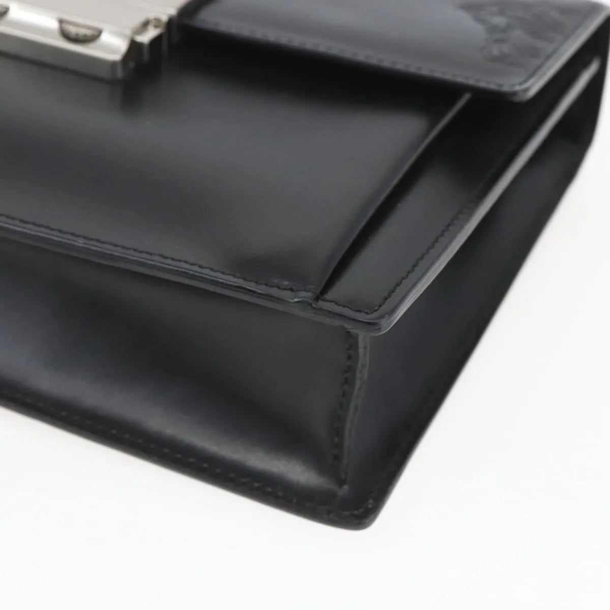 Versace Vintage Clutch Leather, Black, Leather, Clutch