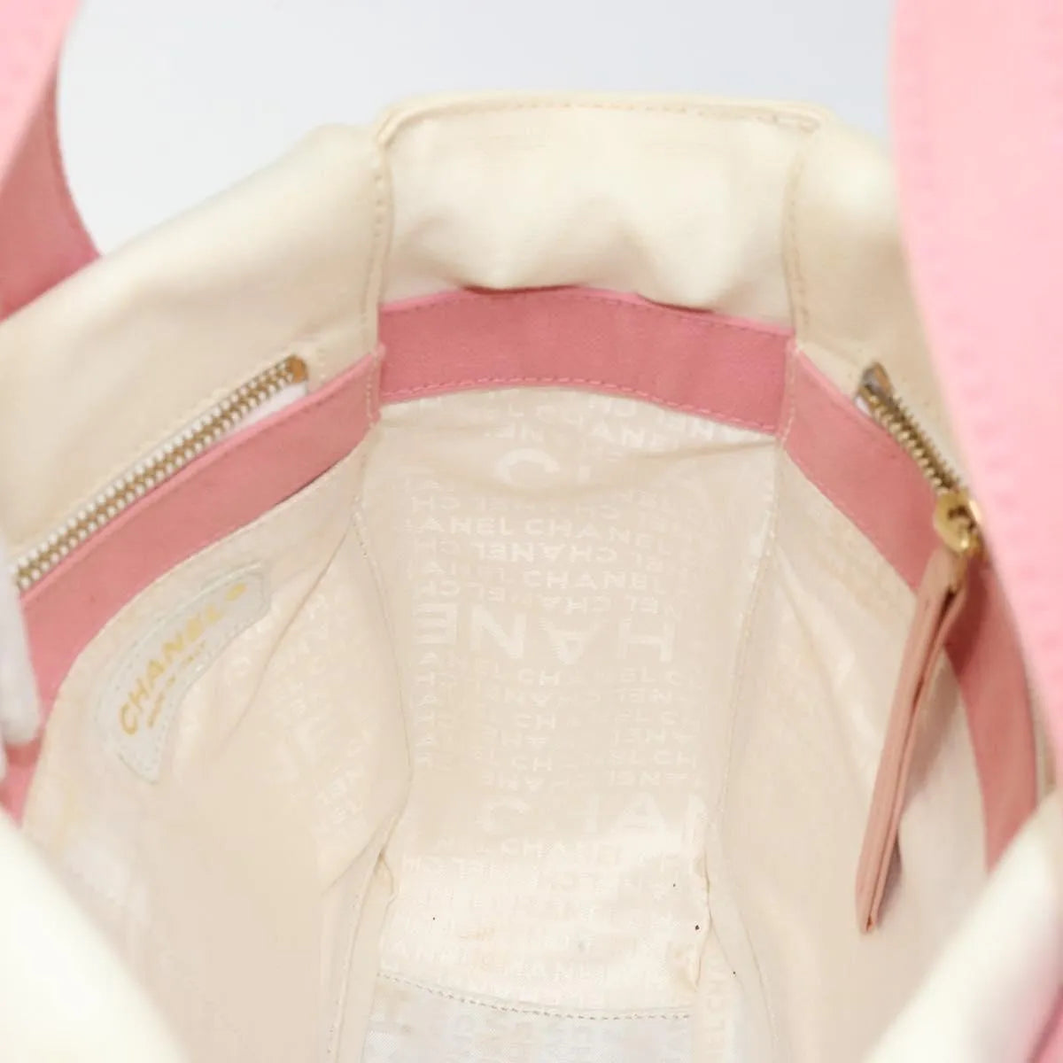 Chanel Vintage CC Tote Canvas, Beige, Canvas, Tote Bag