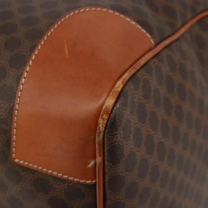 Celine Vintage Duffle Canvas and Leather, Brown, Canvas, Travel Bag