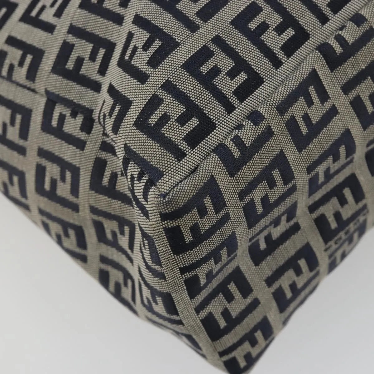 Fendi Vintage Tote Zucchino Canvas, Navy, Canvas, Tote Bag