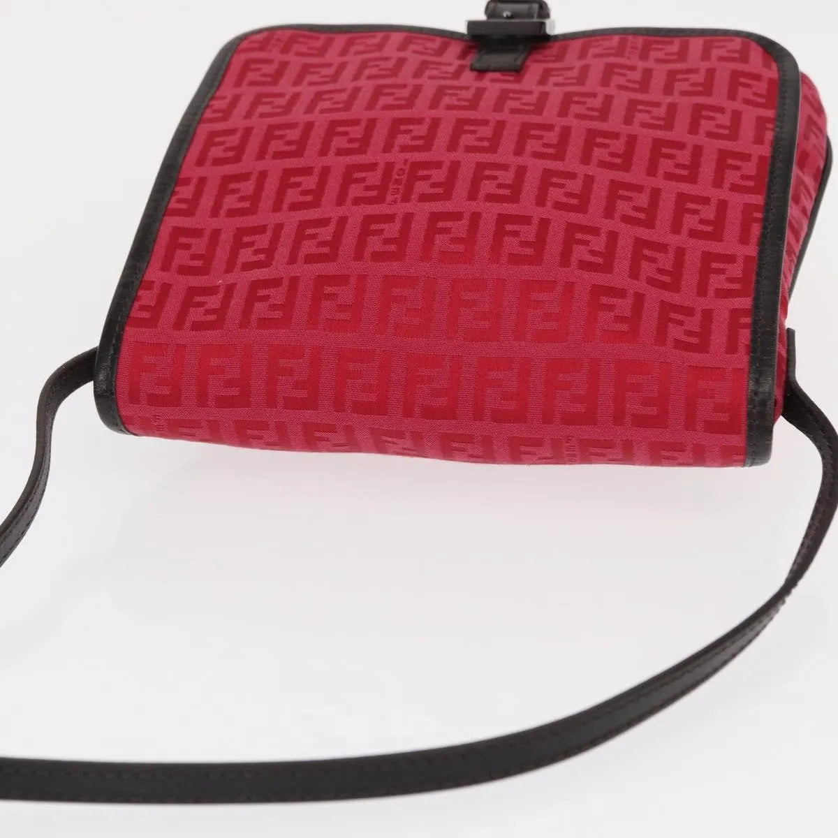 Fendi Vintage Flap Zucchino Canvas, Red, Canvas, Shoulder Bag