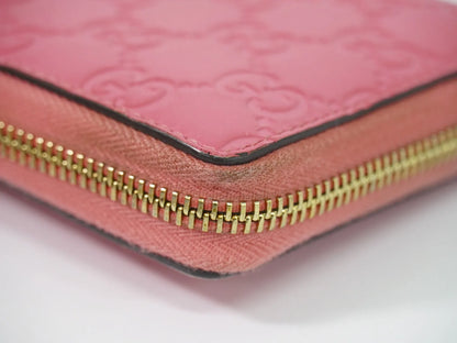 Gucci Zip Around Wallet (Outlet) Microguccissima Leather, Pink, Leather, Wallet