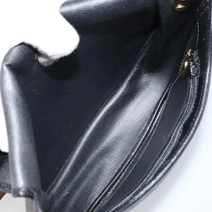 Christian Dior Vintage CD Logo Leather, Black, Leather, Shoulder Bag